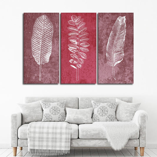Delicate Leaves Canvas Set Wall Art