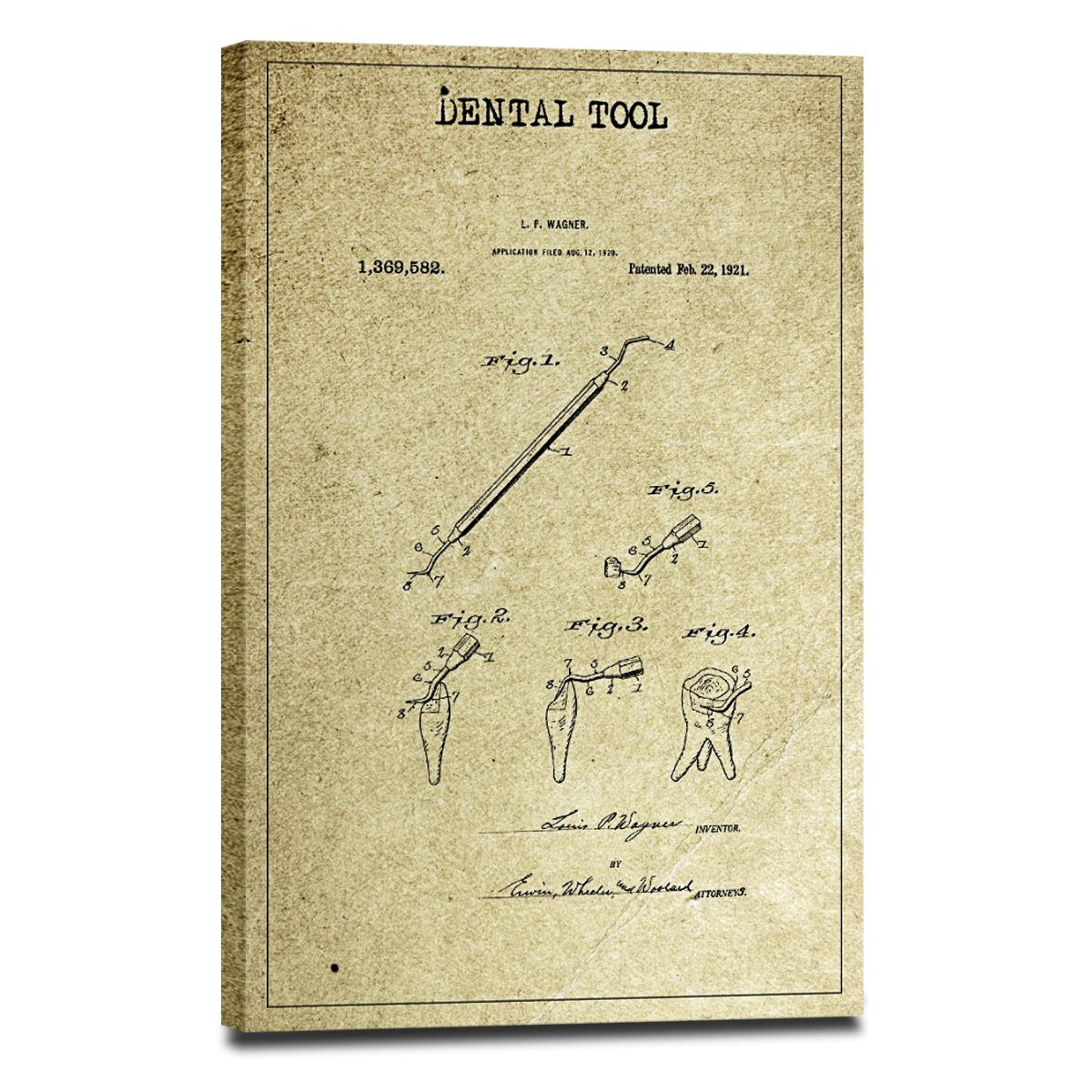 Dental Tool Patent 1 Canvas Wall Art