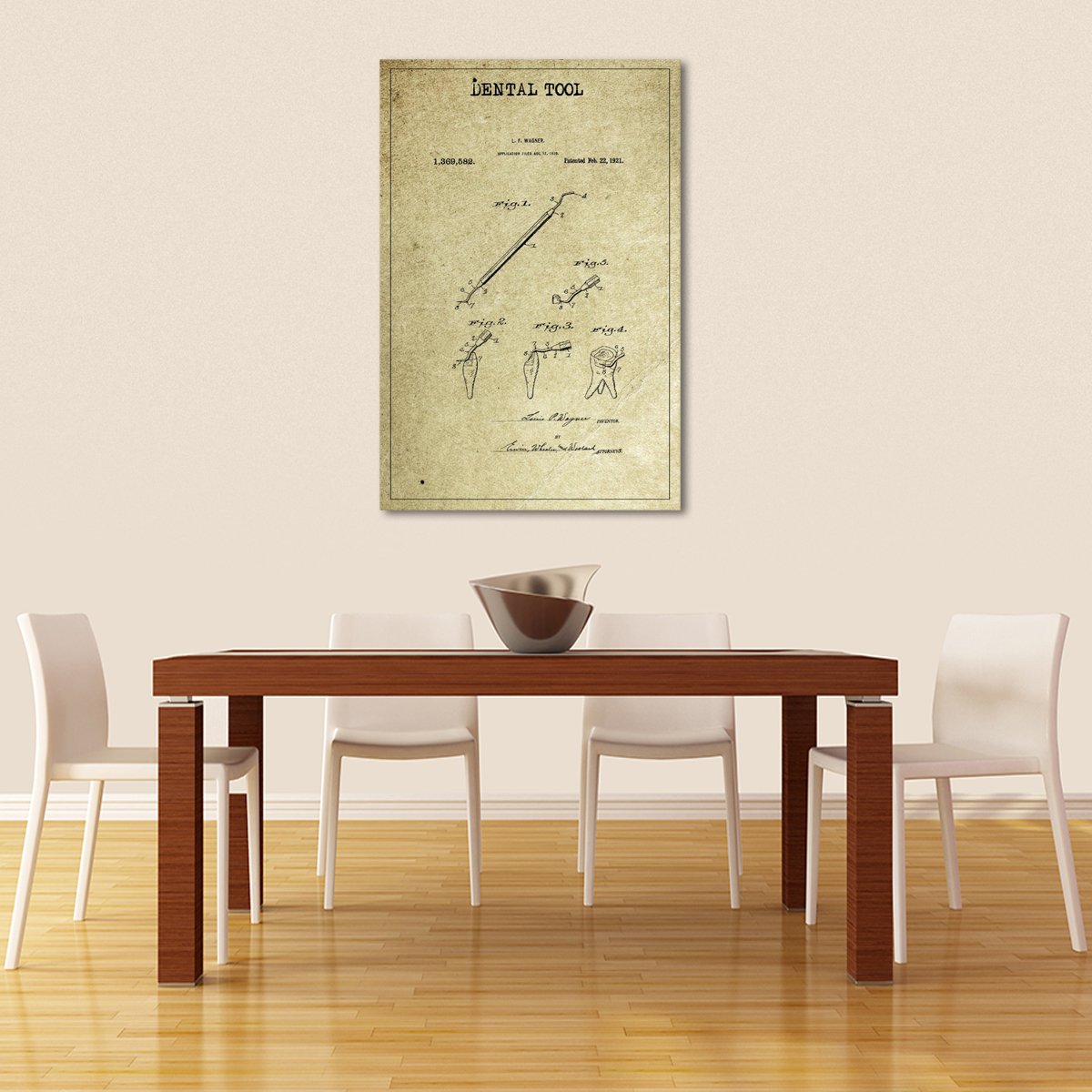 Dental Tool Patent 1 Canvas Wall Art