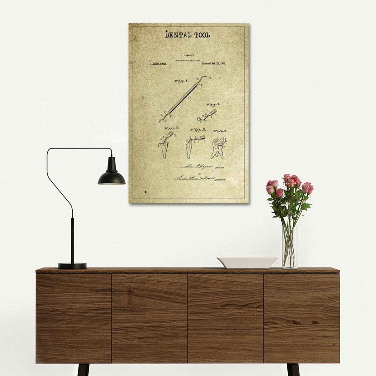 Dental Tool Patent 1 Canvas Wall Art