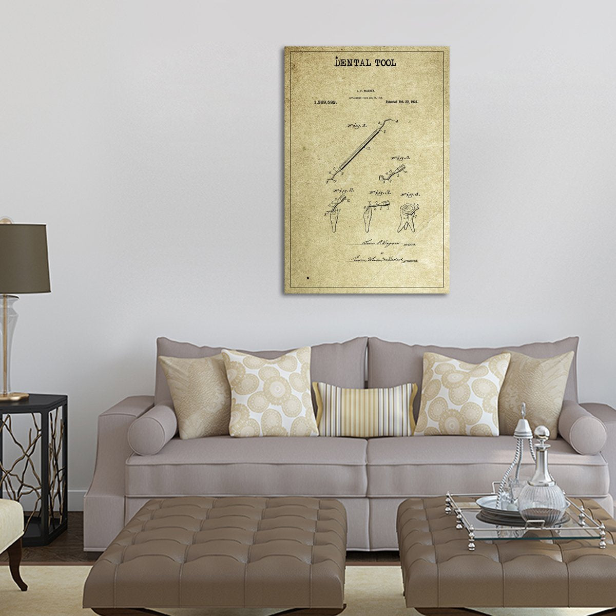 Dental Tool Patent 1 Canvas Wall Art