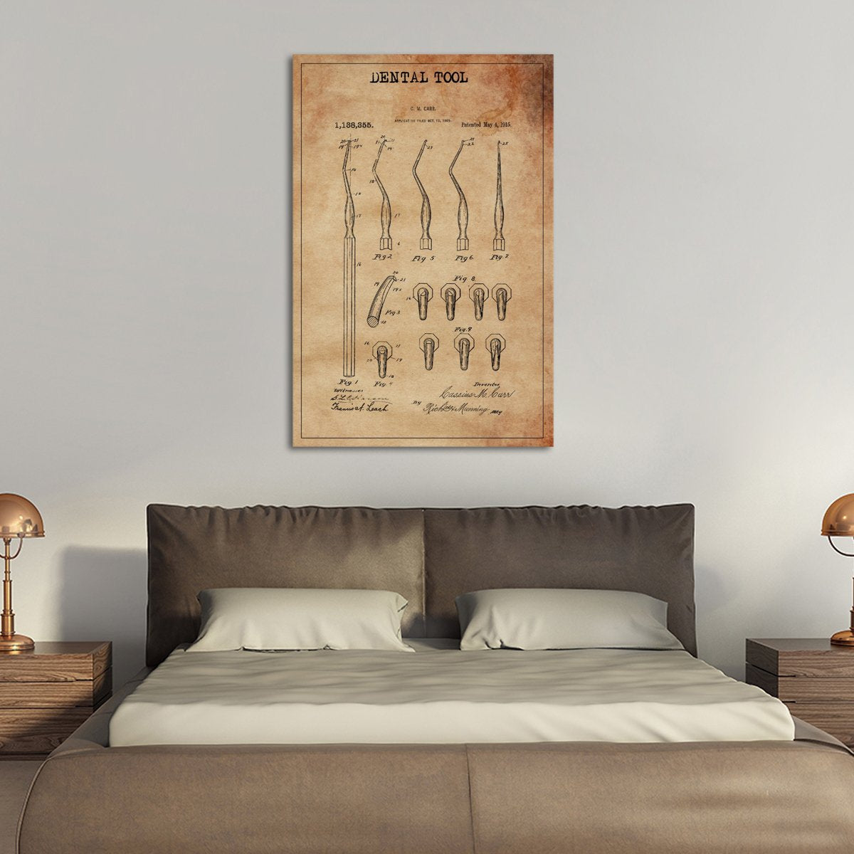 Dental Tool Patent Canvas Wall Art