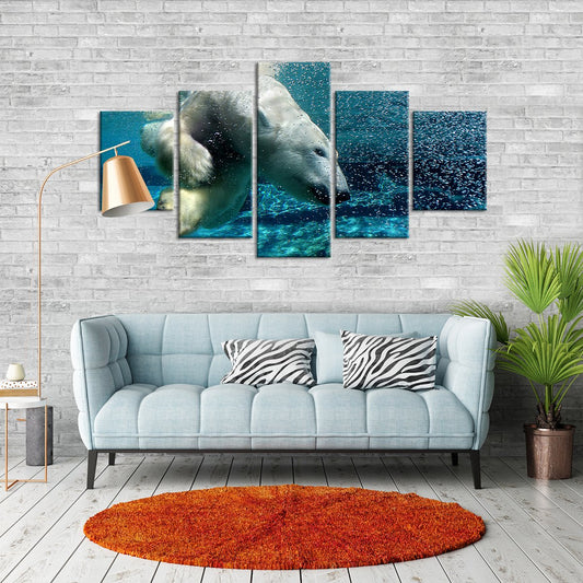 Polar Bear Multi Panel Canvas Wall Art