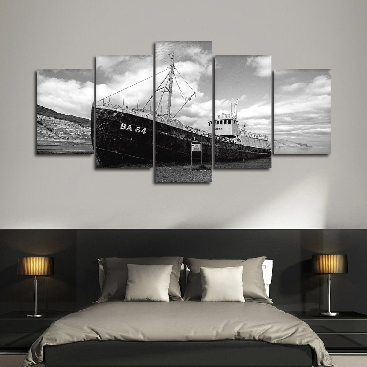 Deserted Ship Multi Panel Canvas Wall Art