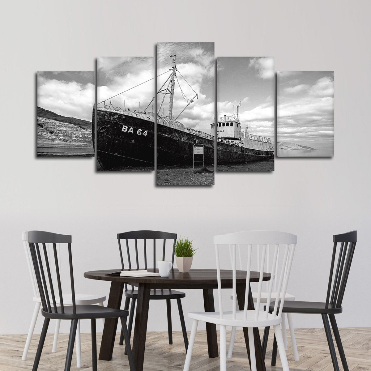Deserted Ship Multi Panel Canvas Wall Art