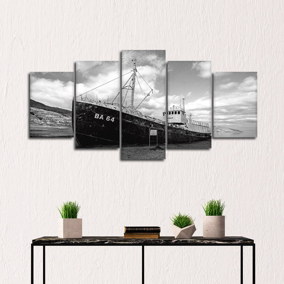 Deserted Ship Multi Panel Canvas Wall Art