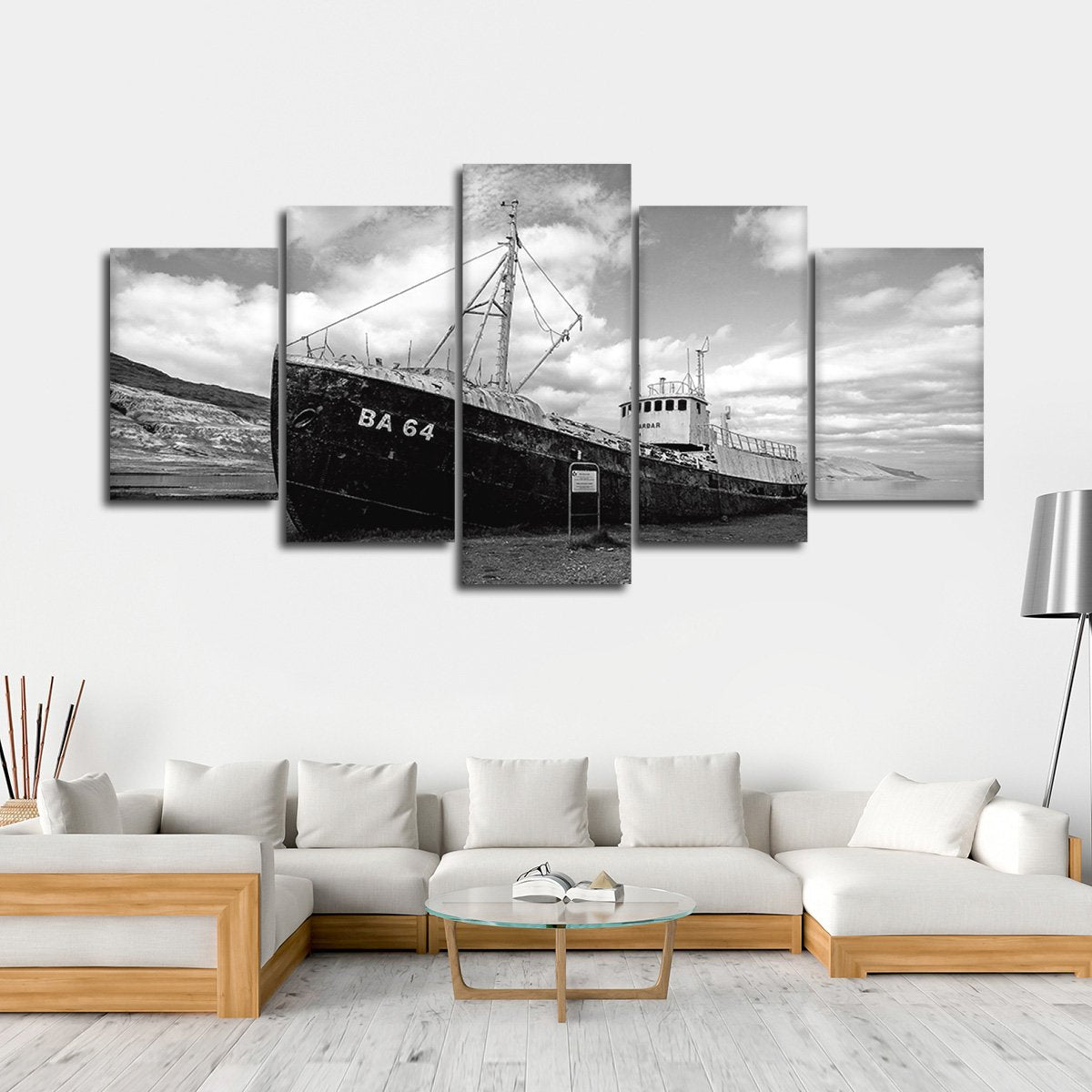 Deserted Ship Multi Panel Canvas Wall Art