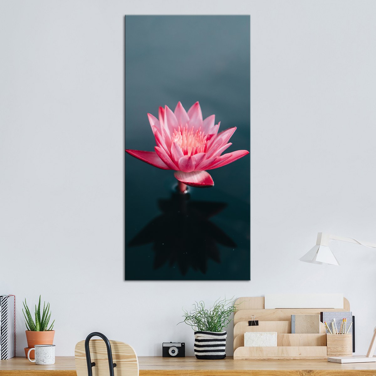 Lone Lotus Multi Panel Canvas Wall Art