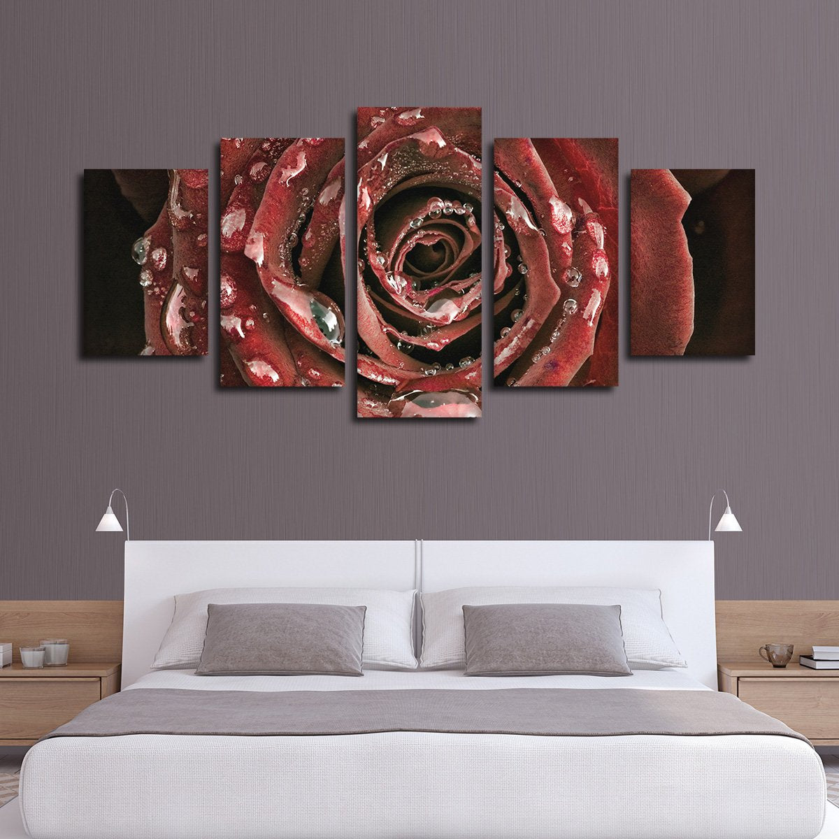 Dewy Rose Multi Panel Canvas Wall Art
