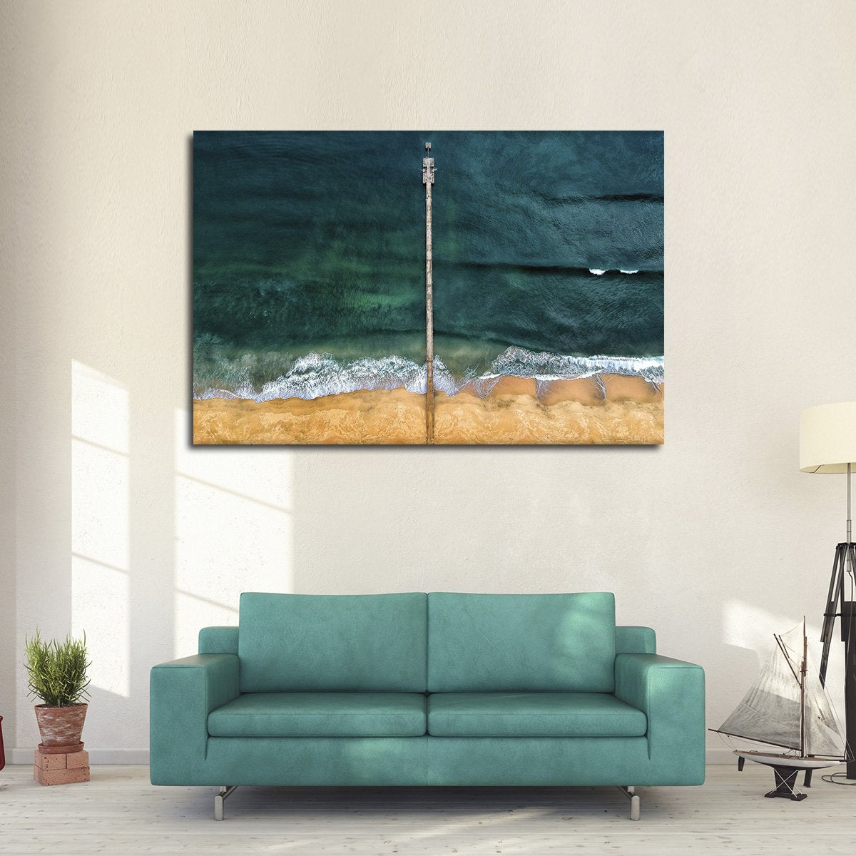 Dock From Above Multi Panel Canvas Wall Art
