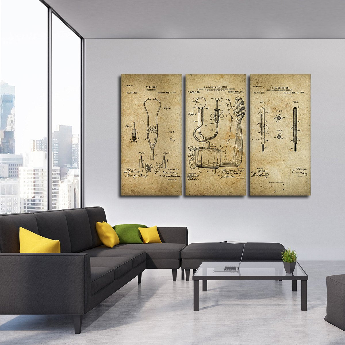 Doctor Patent Compilation Multi Panel Canvas Wall Art