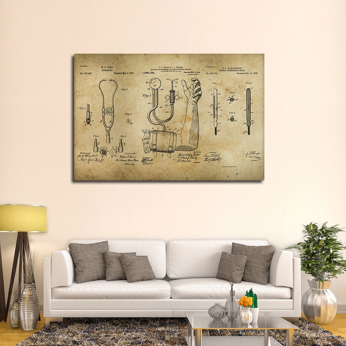 Doctor Patent Compilation Multi Panel Canvas Wall Art