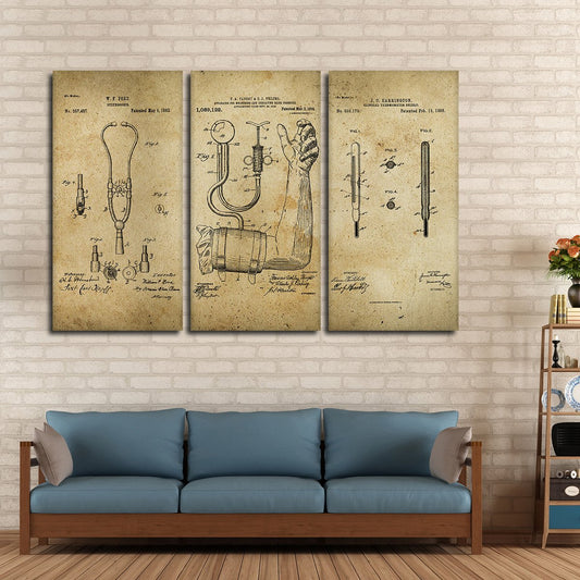 Doctor Patent Compilation Multi Panel Canvas Wall Art