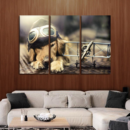 Dog Pilot Multi Panel Canvas Wall Art
