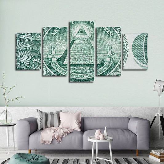 Dollar Bill Multi Panel Canvas Wall Art