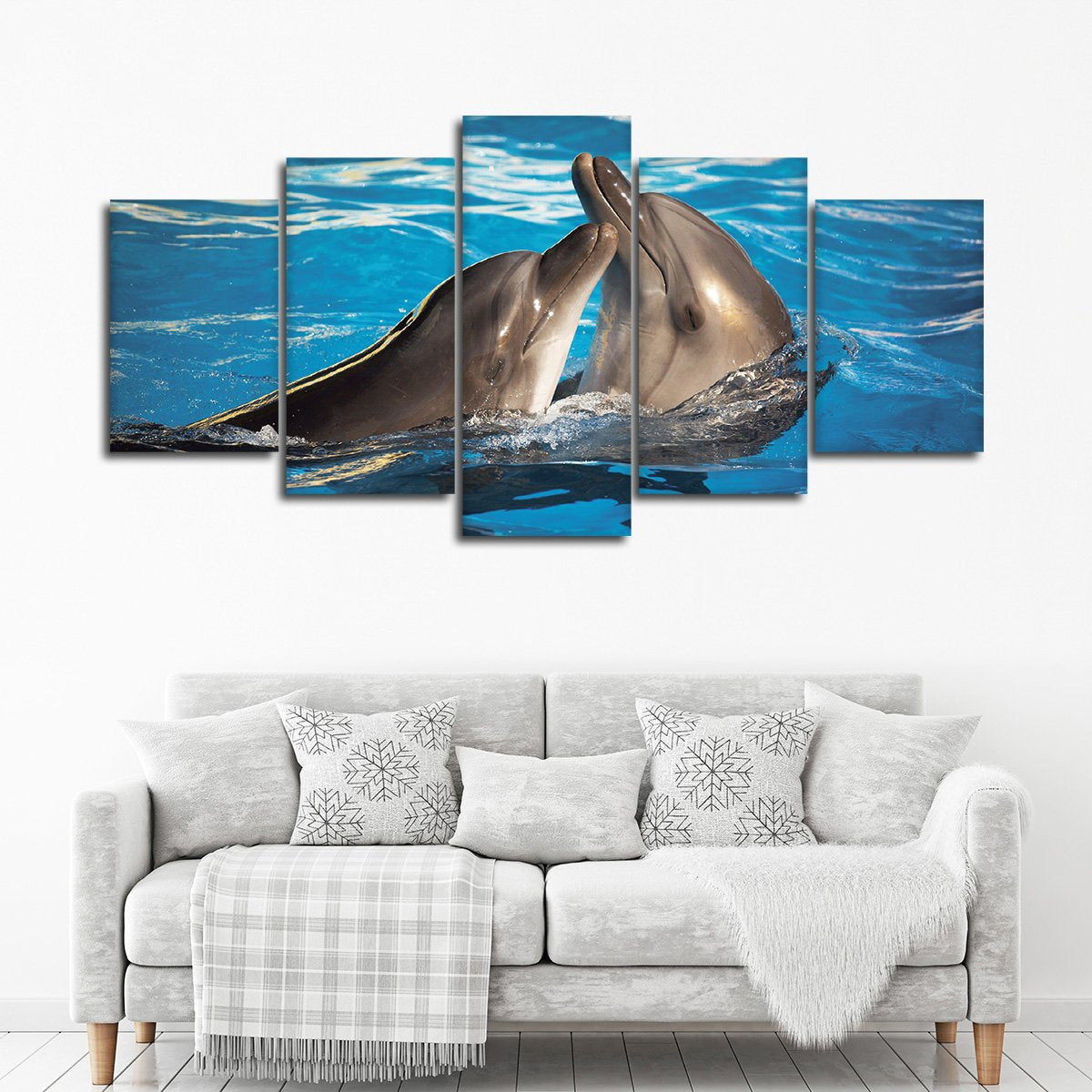 Dolphin Love Multi Panel Canvas Wall Art