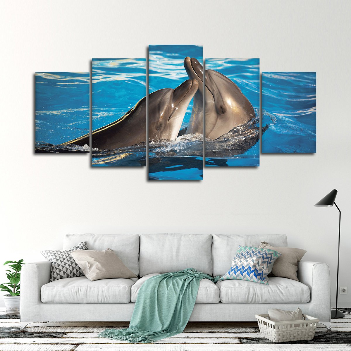 Dolphin Love Multi Panel Canvas Wall Art