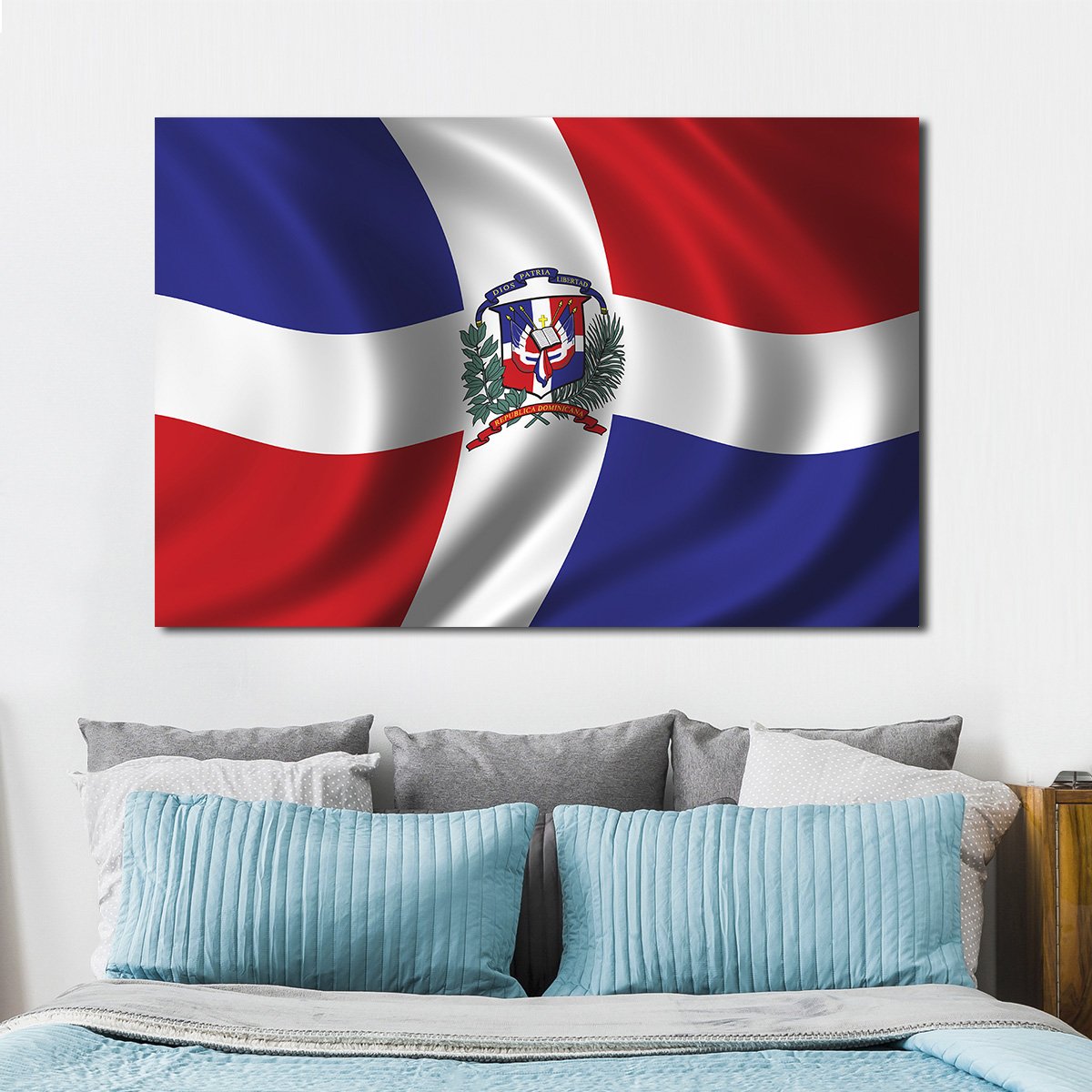 Dominican Republic Flag Multi Panel Canvas Wall Art