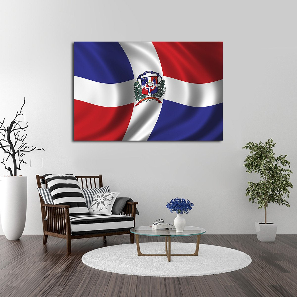 Dominican Republic Flag Multi Panel Canvas Wall Art