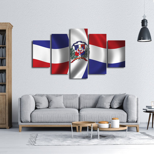 Dominican Republic Flag Multi Panel Canvas Wall Art