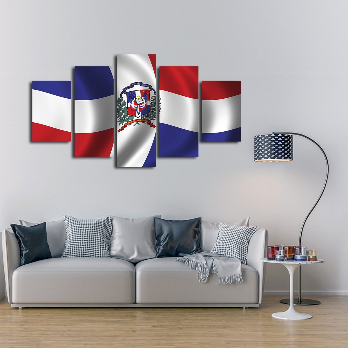Dominican Republic Flag Multi Panel Canvas Wall Art