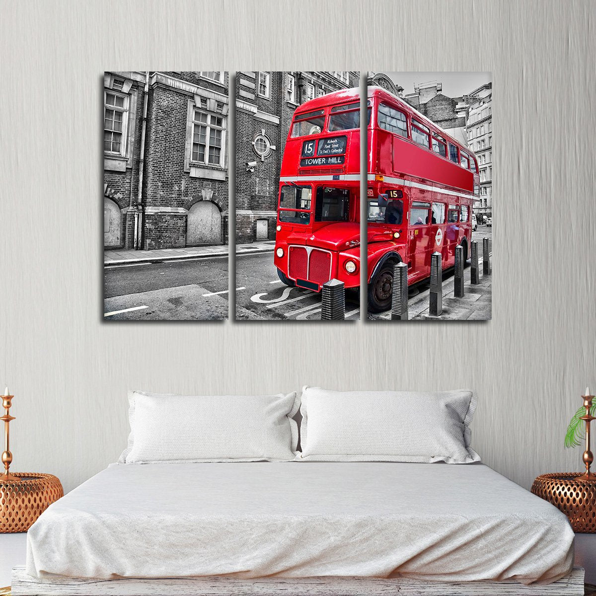 Double Decker Bus Pop Multi Panel Canvas Wall Art