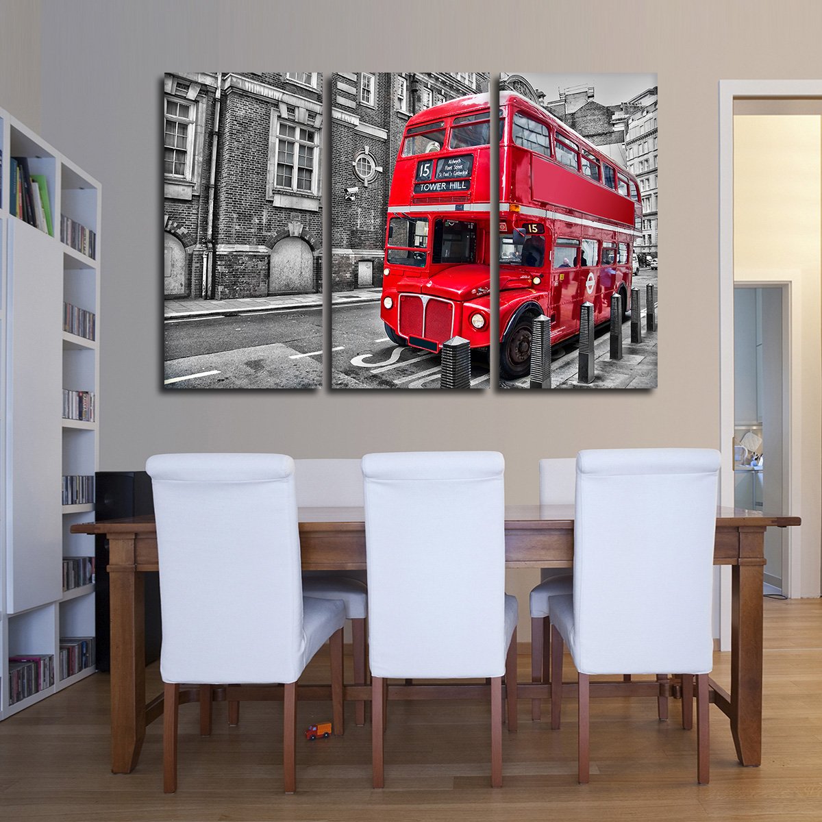 Double Decker Bus Pop Multi Panel Canvas Wall Art