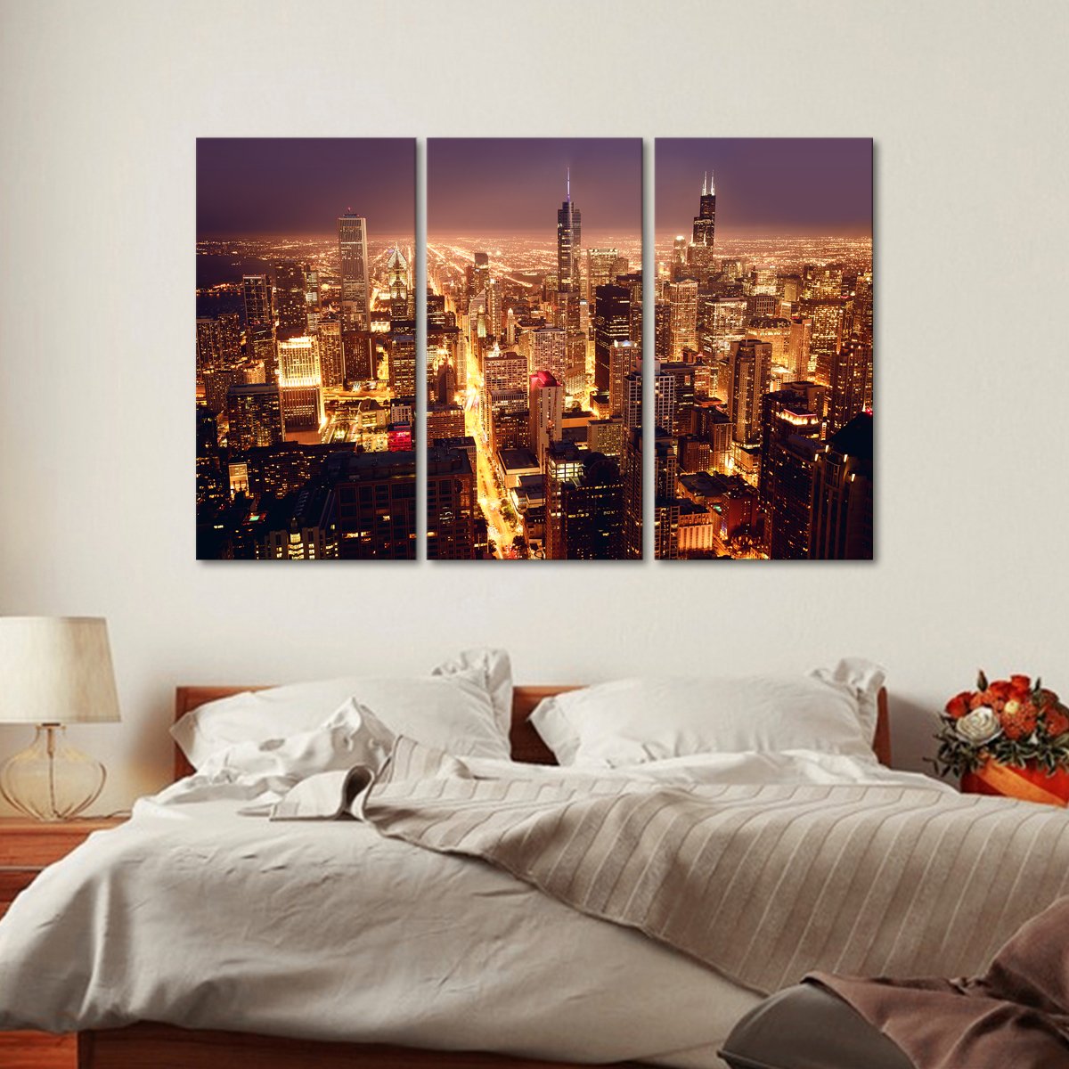 Downtown Chicago Multi Panel Canvas Wall Art