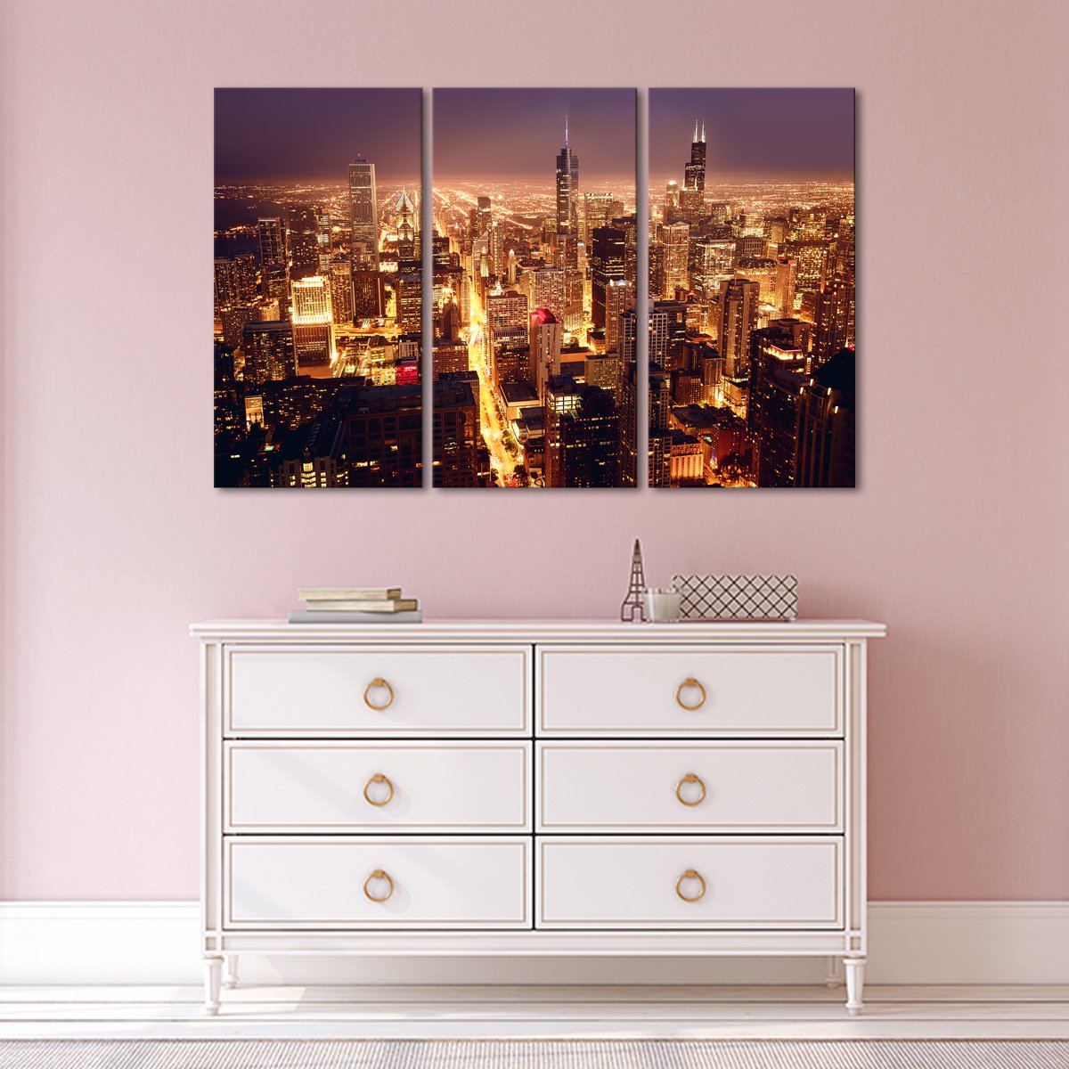 Downtown Chicago Multi Panel Canvas Wall Art