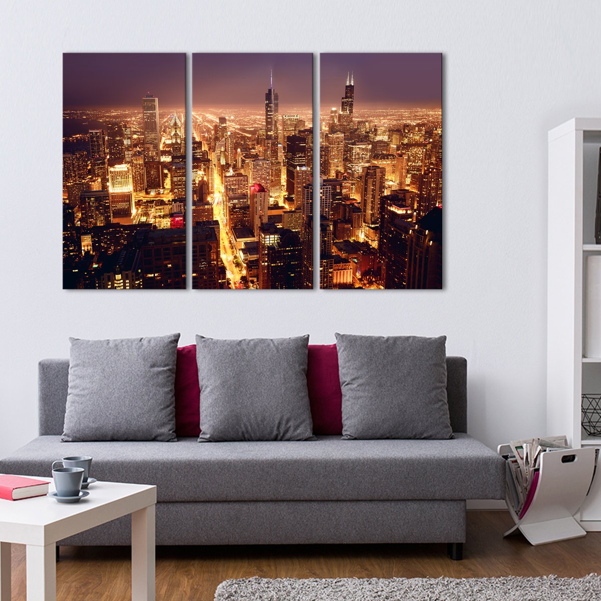 Downtown Chicago Multi Panel Canvas Wall Art