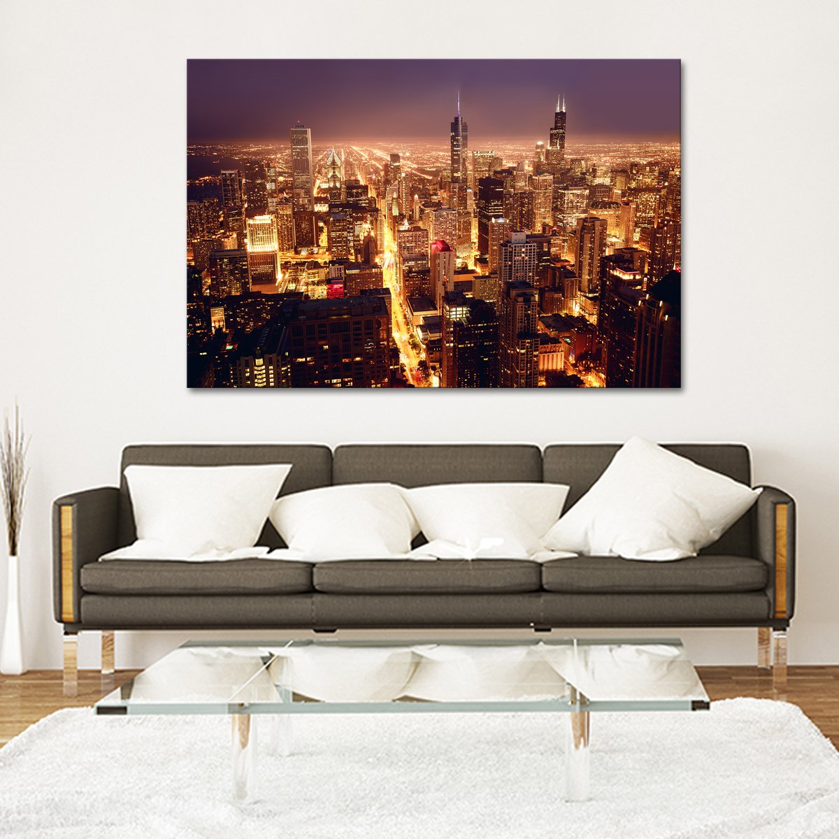 Downtown Chicago Multi Panel Canvas Wall Art