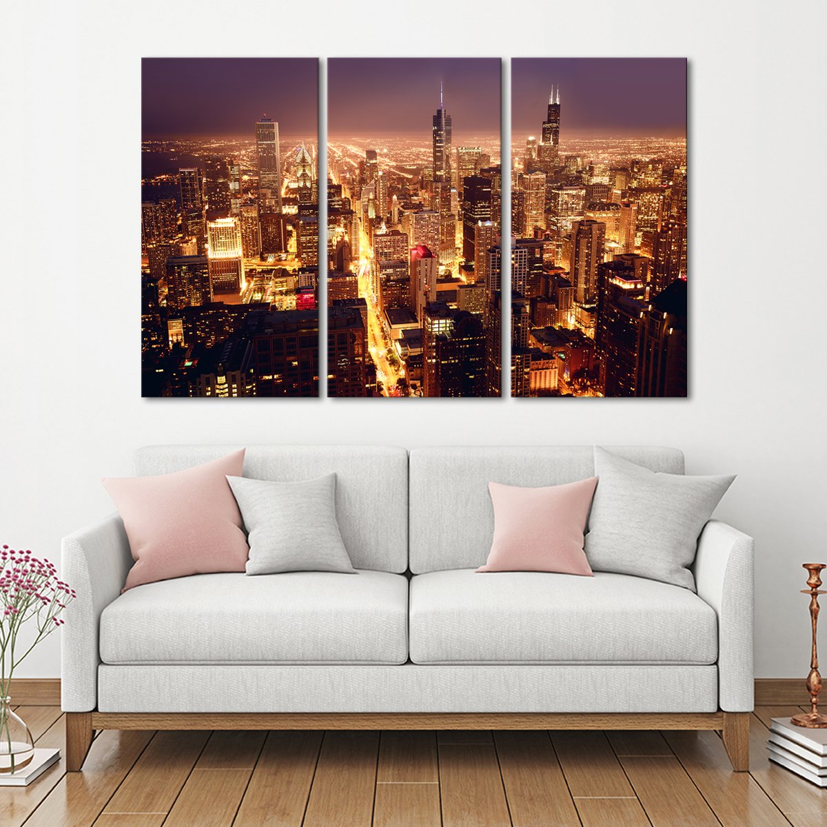 Downtown Chicago Multi Panel Canvas Wall Art