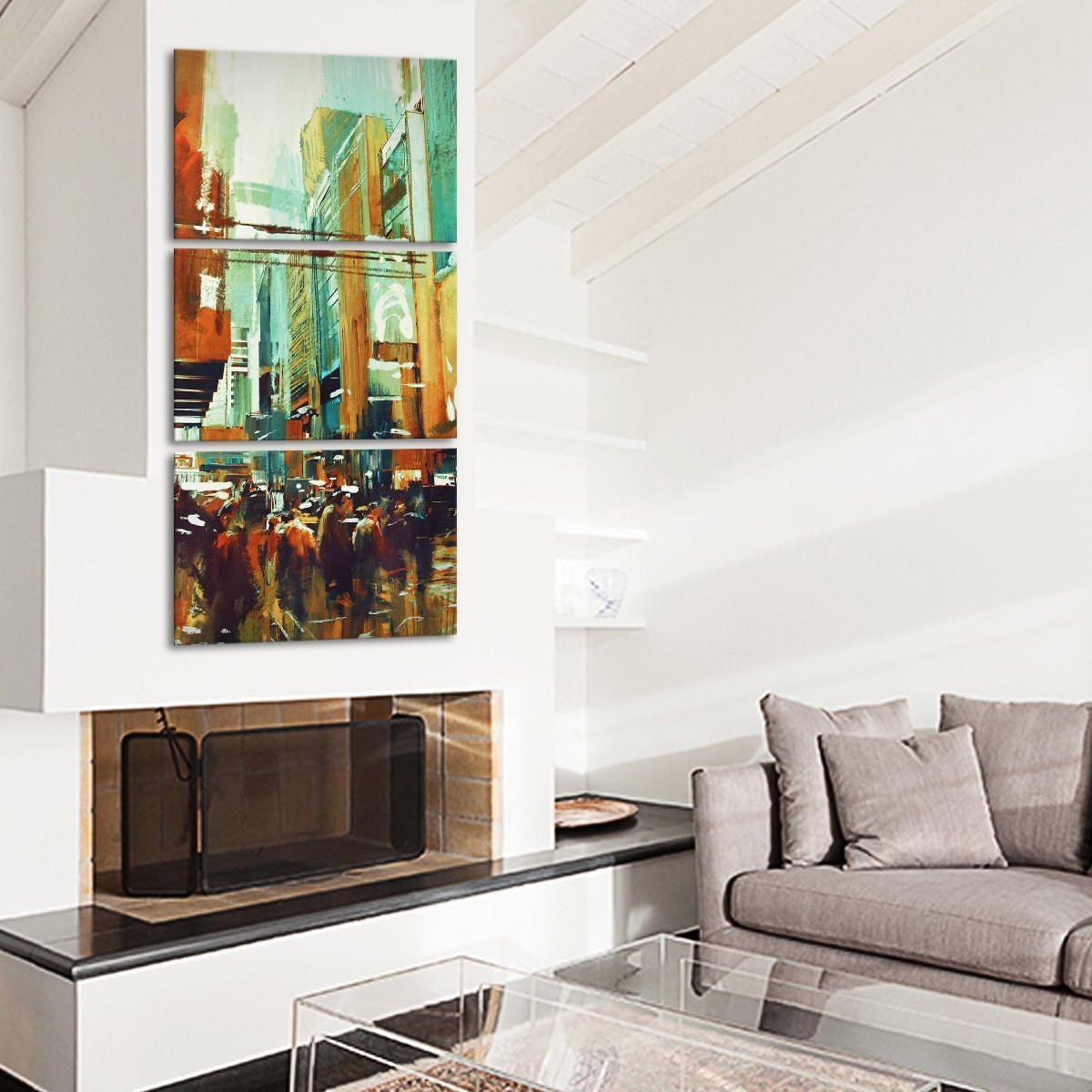 Downtown Houston Multi Panel Canvas Wall Art