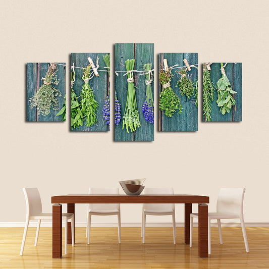 Drying Herbs Multi Panel Canvas Wall Art