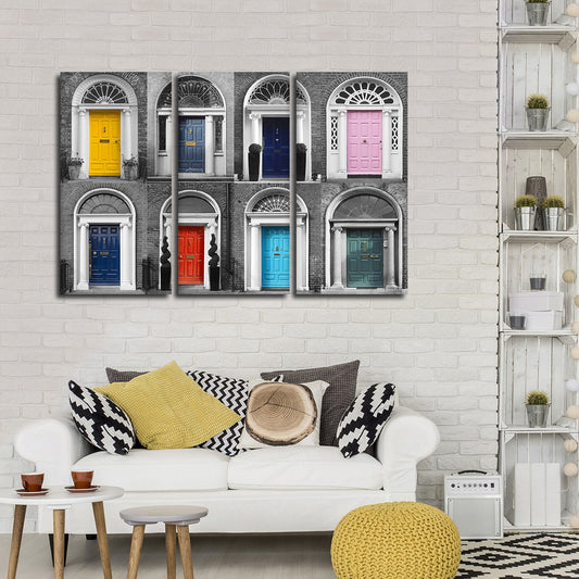 Dublin Doors Pop Multi Panel Canvas Wall Art