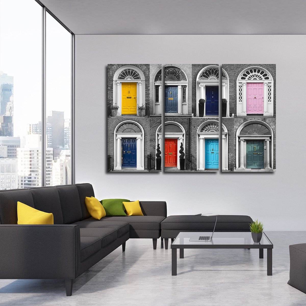 Dublin Doors Pop Multi Panel Canvas Wall Art