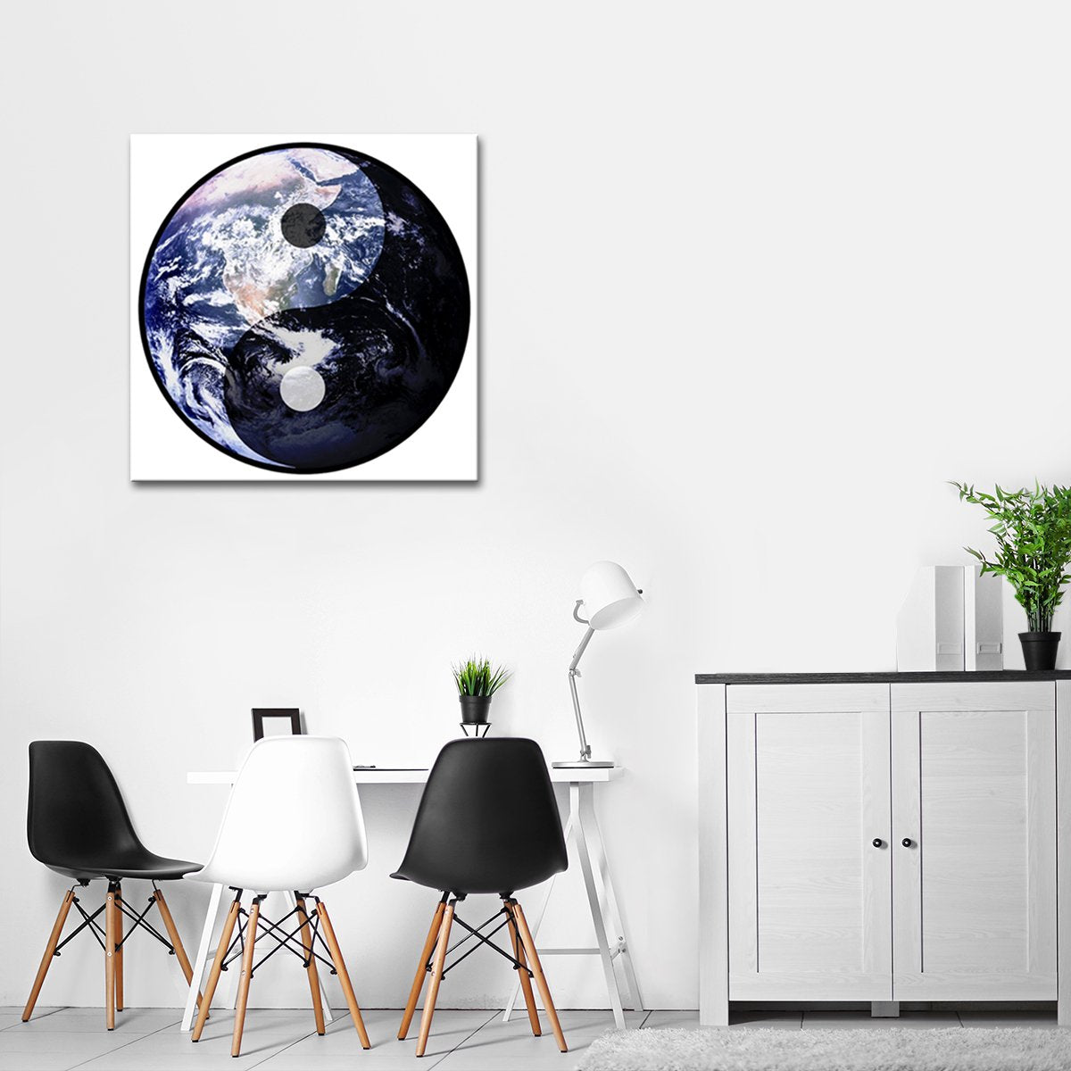 Earth Yin Yang Canvas Wall Art