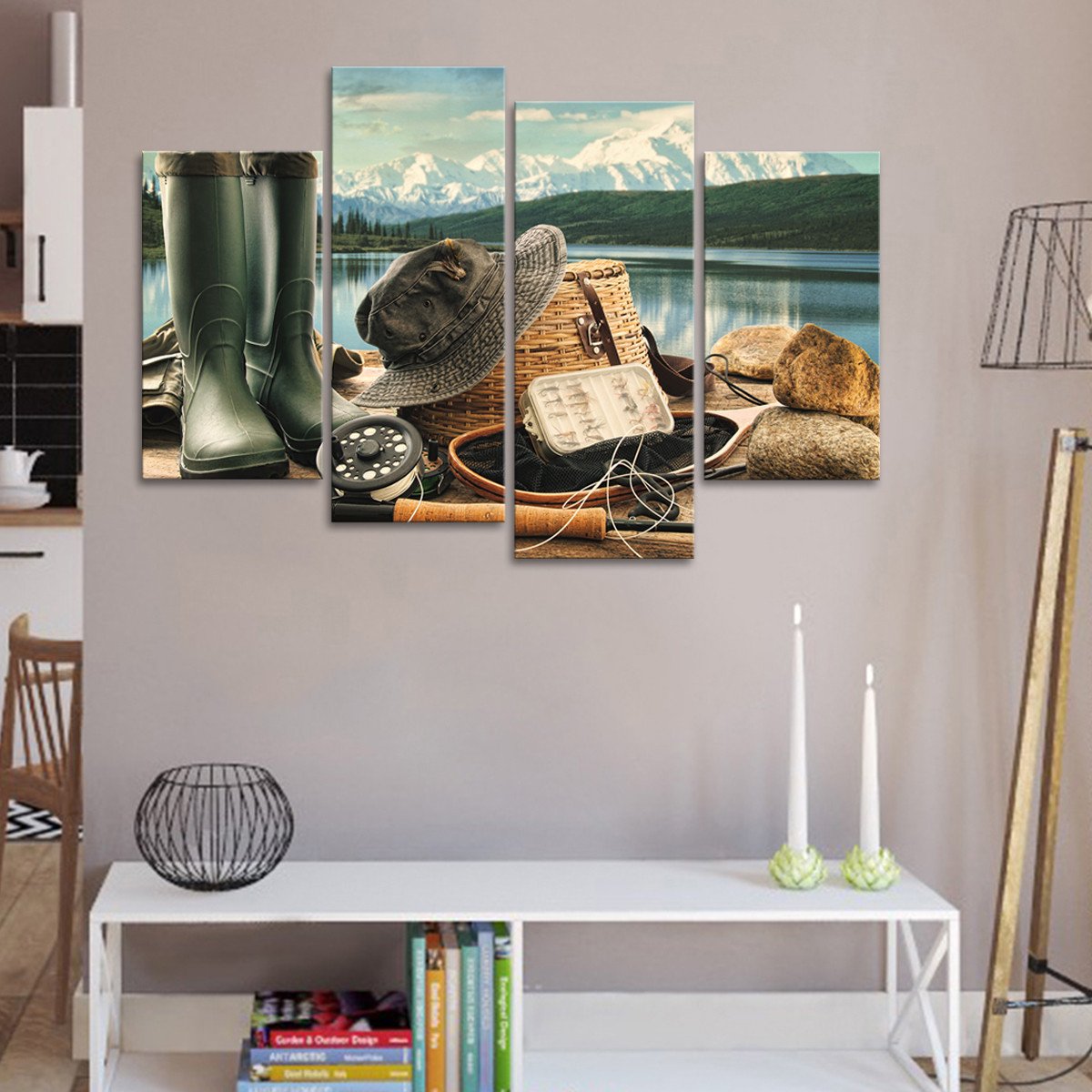 Eat Sleep Fish Multi Panel Canvas Wall Art