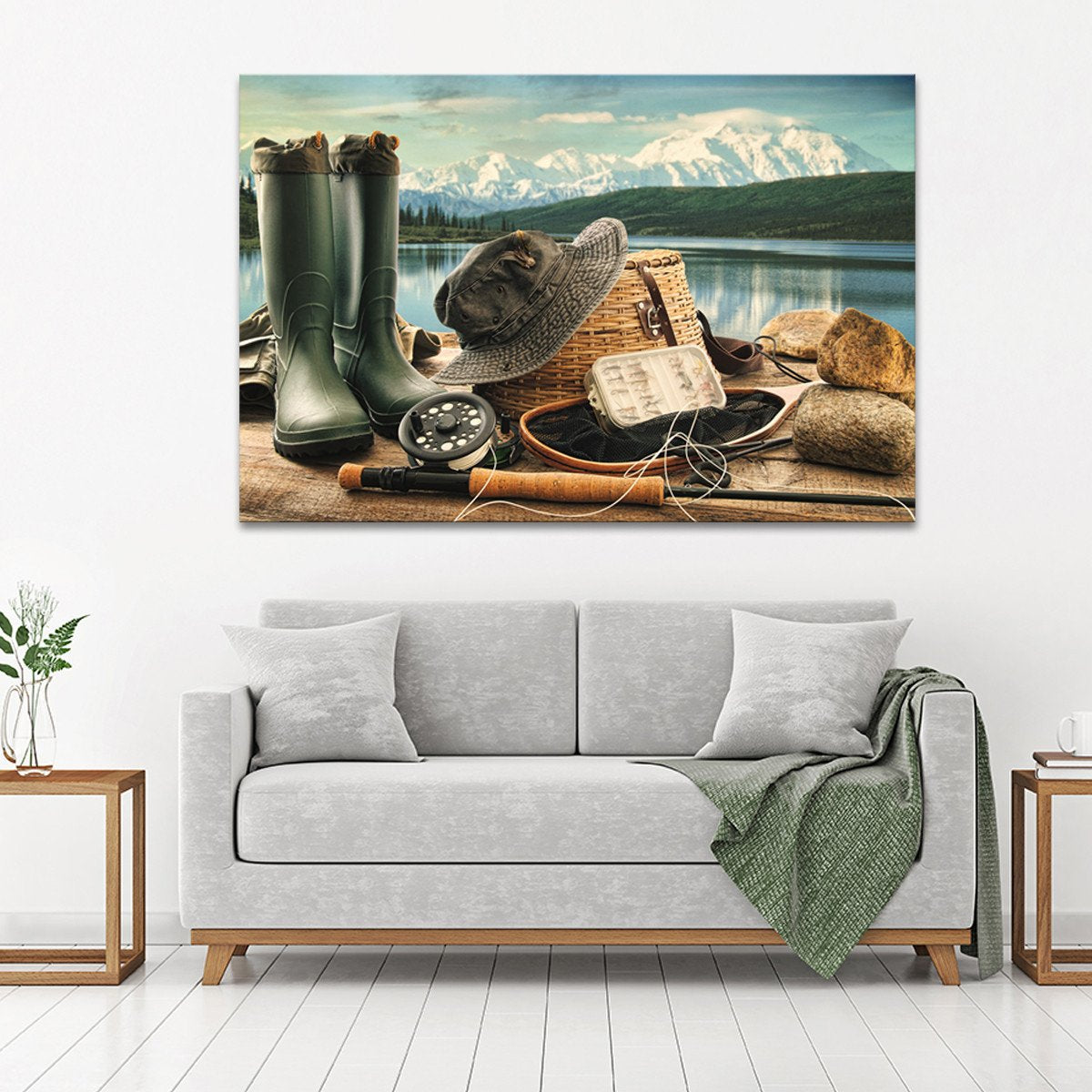 Eat Sleep Fish Multi Panel Canvas Wall Art