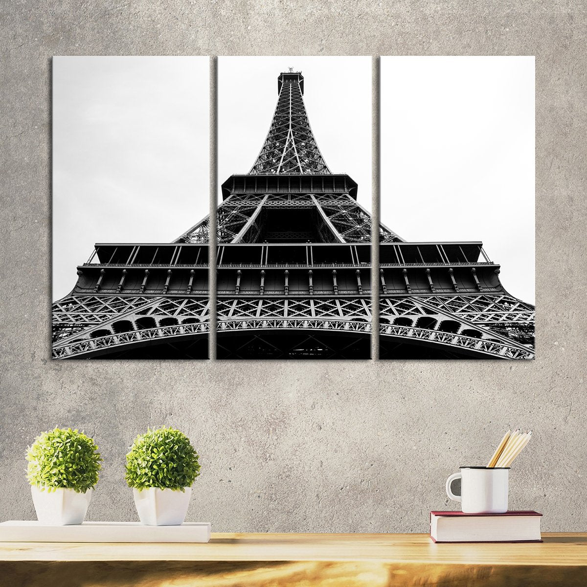 Eiffel Architectural View Multi Panel Canvas Wall Art