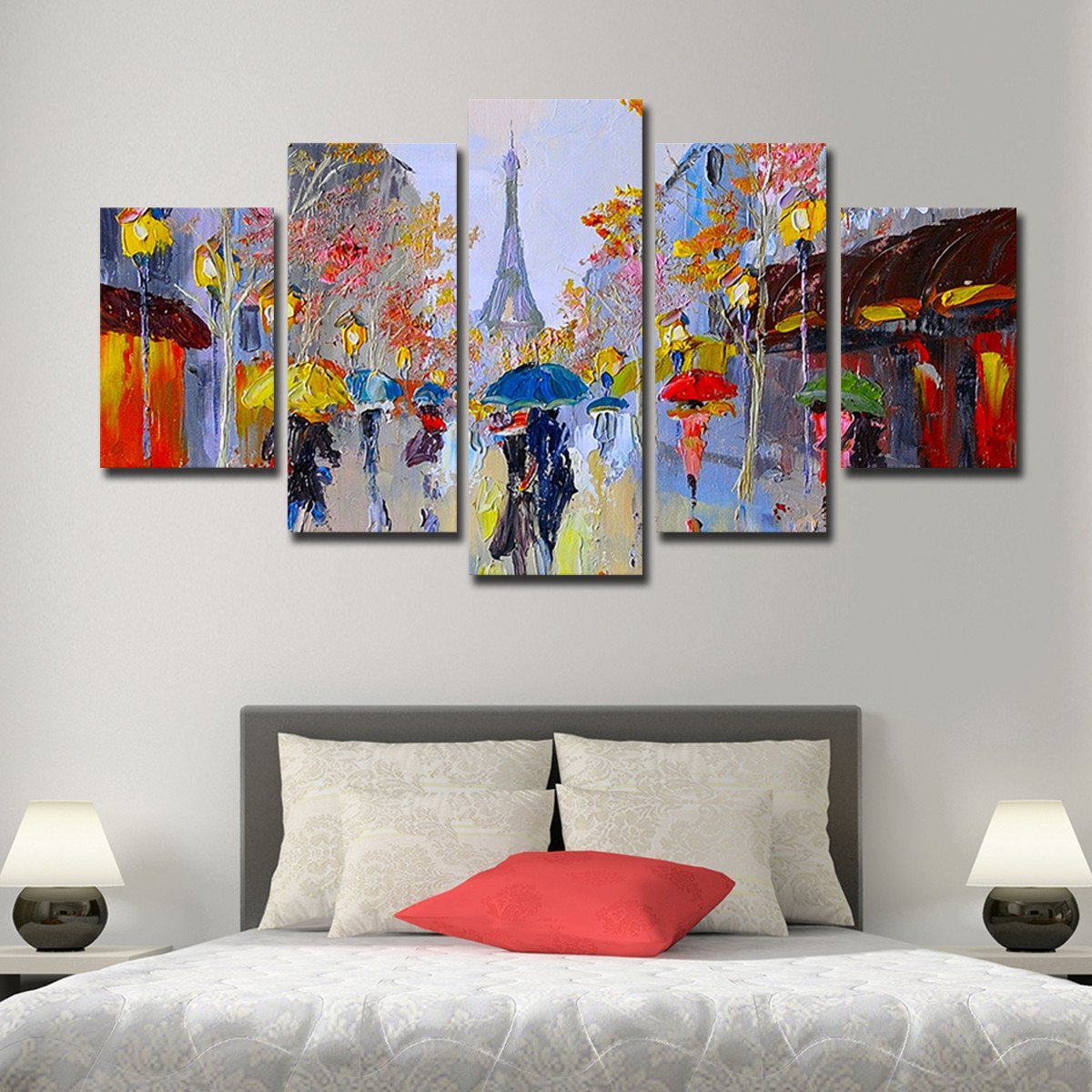 Eiffel Tower Painting Multi Panel Canvas Wall Art
