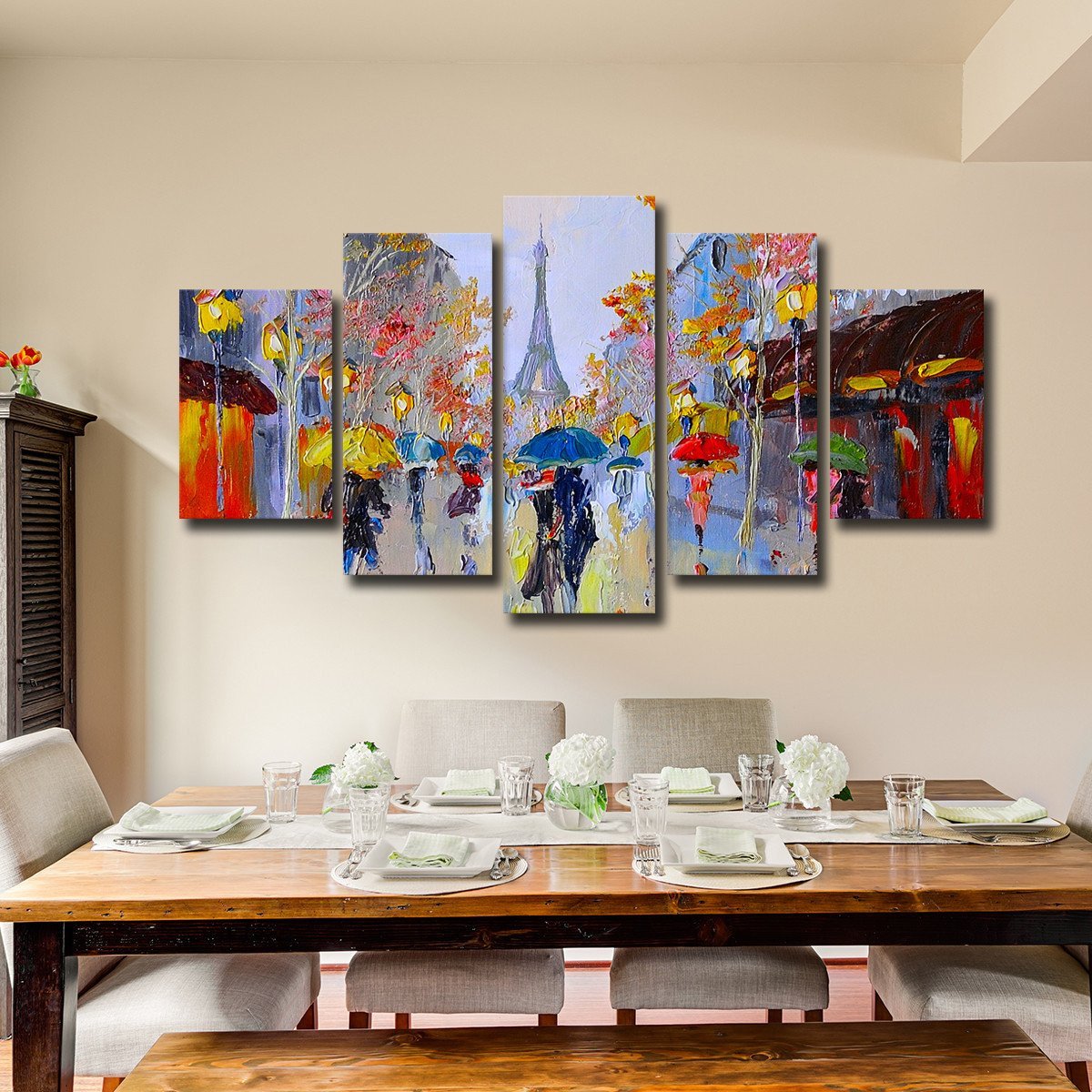 Eiffel Tower Painting Multi Panel Canvas Wall Art