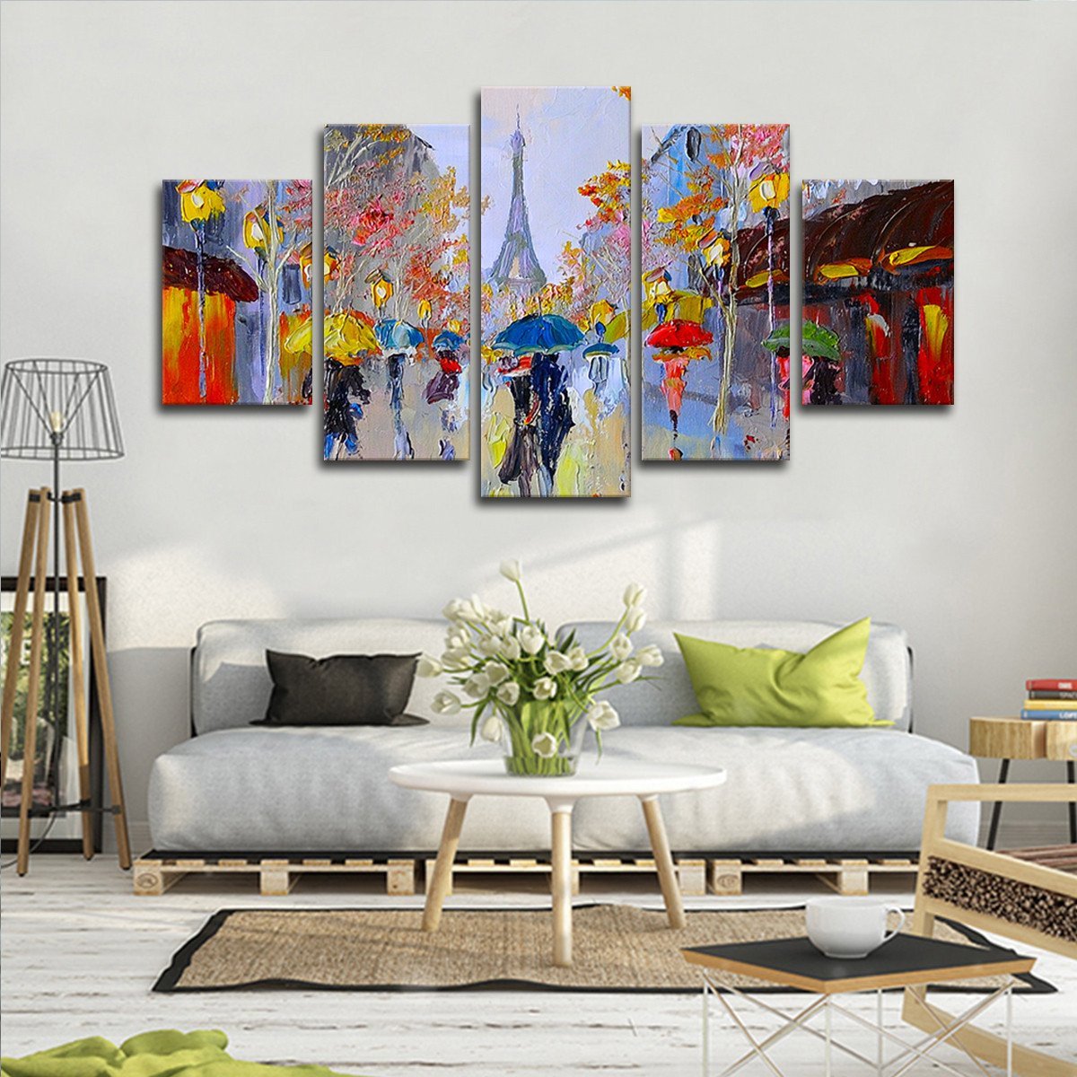 Eiffel Tower Painting Multi Panel Canvas Wall Art
