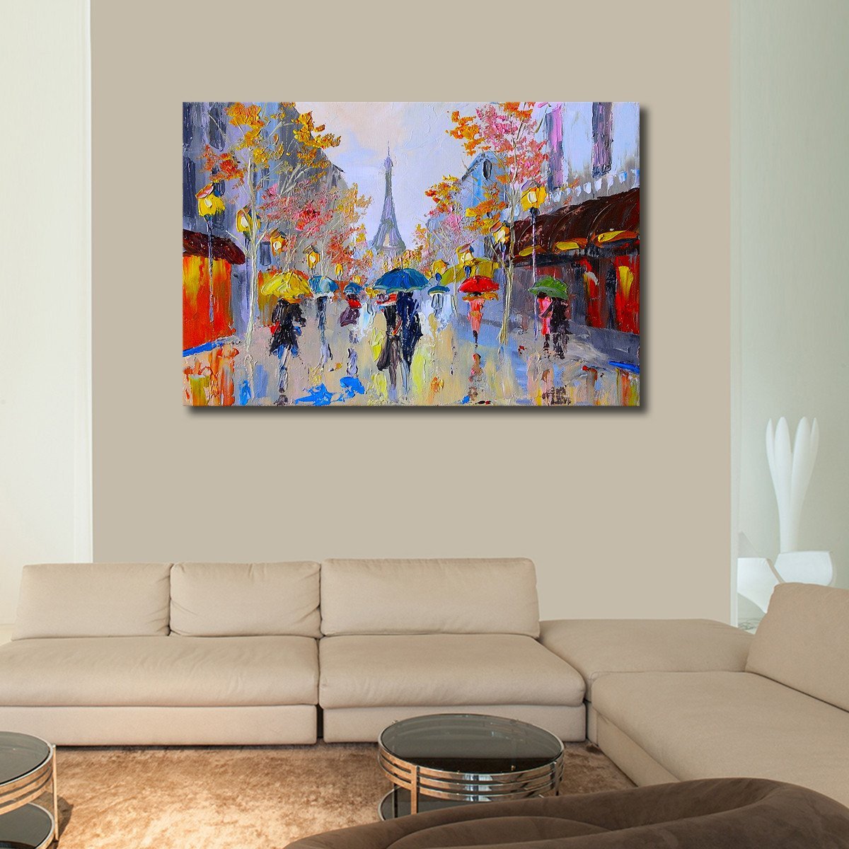 Eiffel Tower Painting Multi Panel Canvas Wall Art