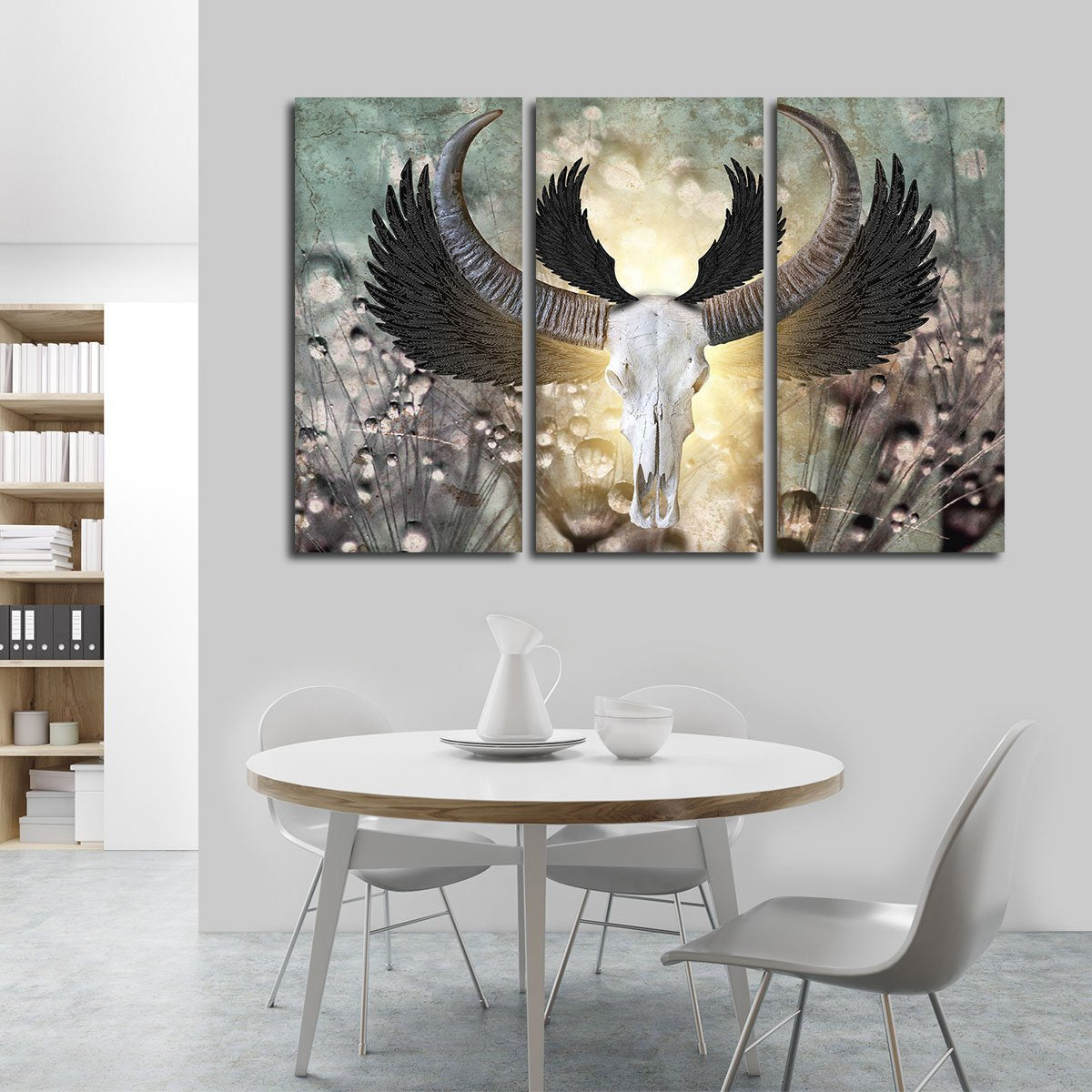 Elegant Skull Multi Panel Canvas Wall Art