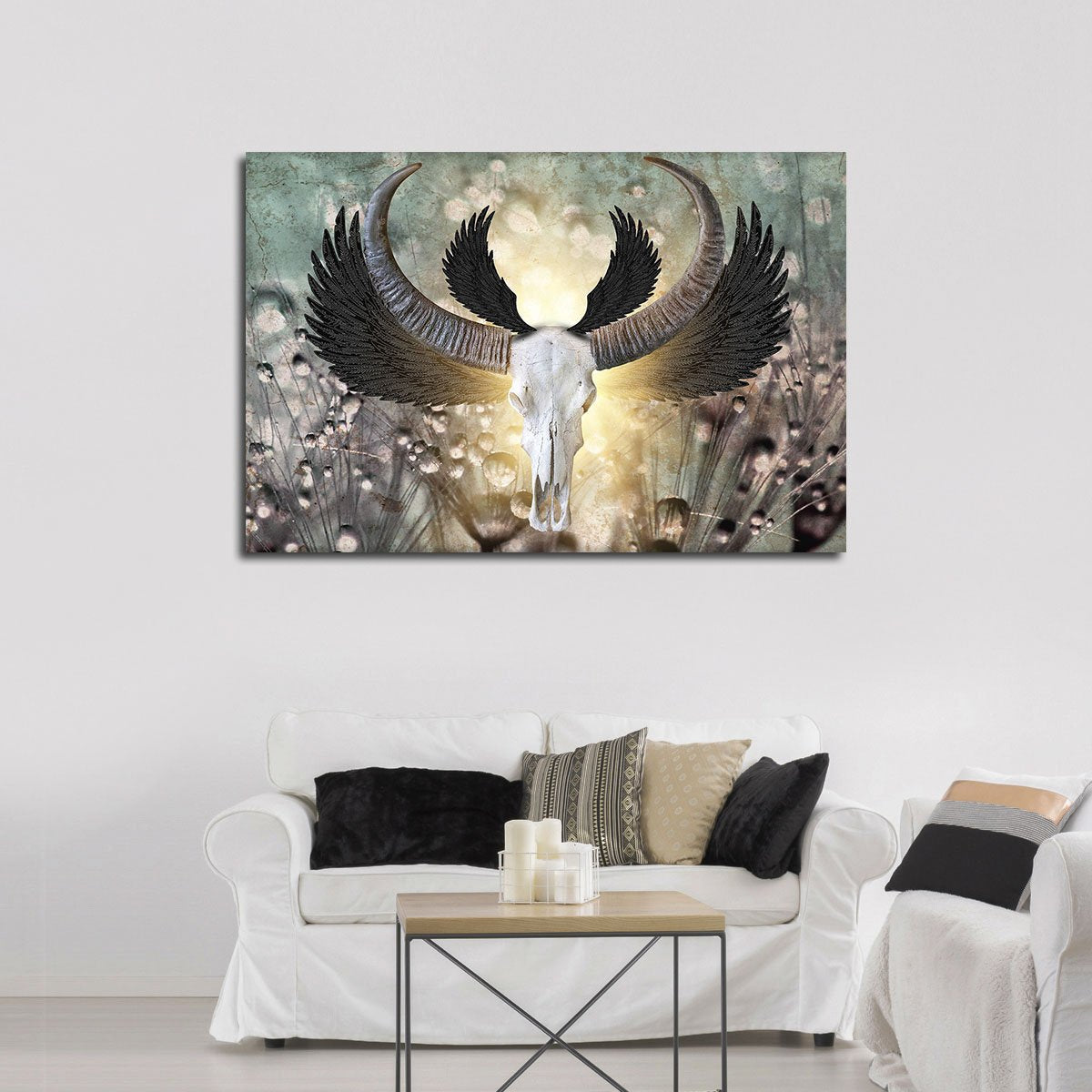 Elegant Skull Multi Panel Canvas Wall Art