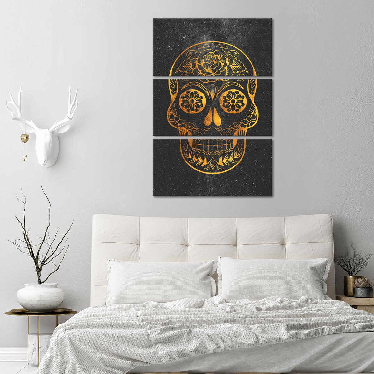 Elegantly Crafted Skull Multi Panel Canvas Wall Art