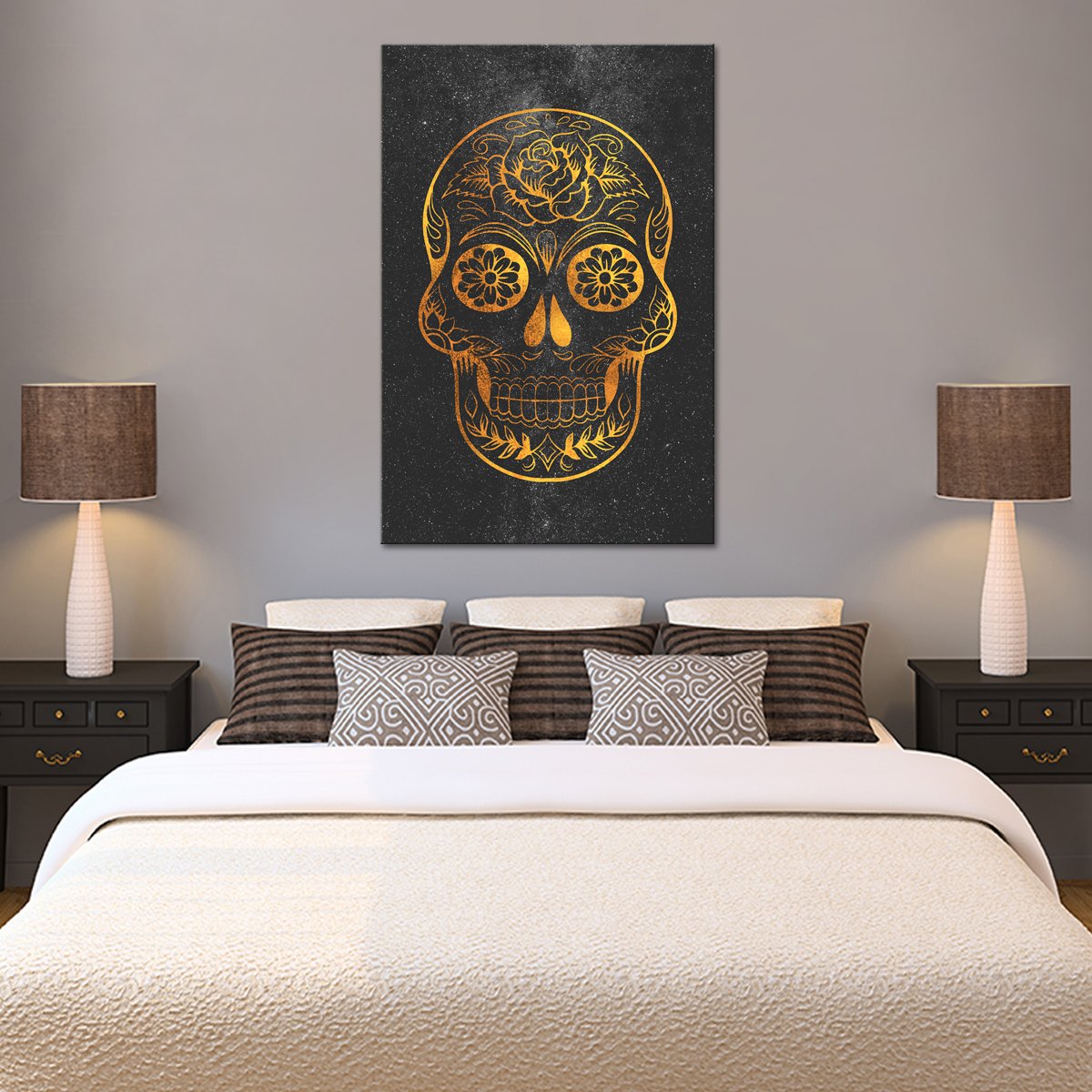 Elegantly Crafted Skull Multi Panel Canvas Wall Art