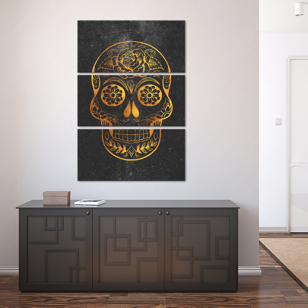 Elegantly Crafted Skull Multi Panel Canvas Wall Art