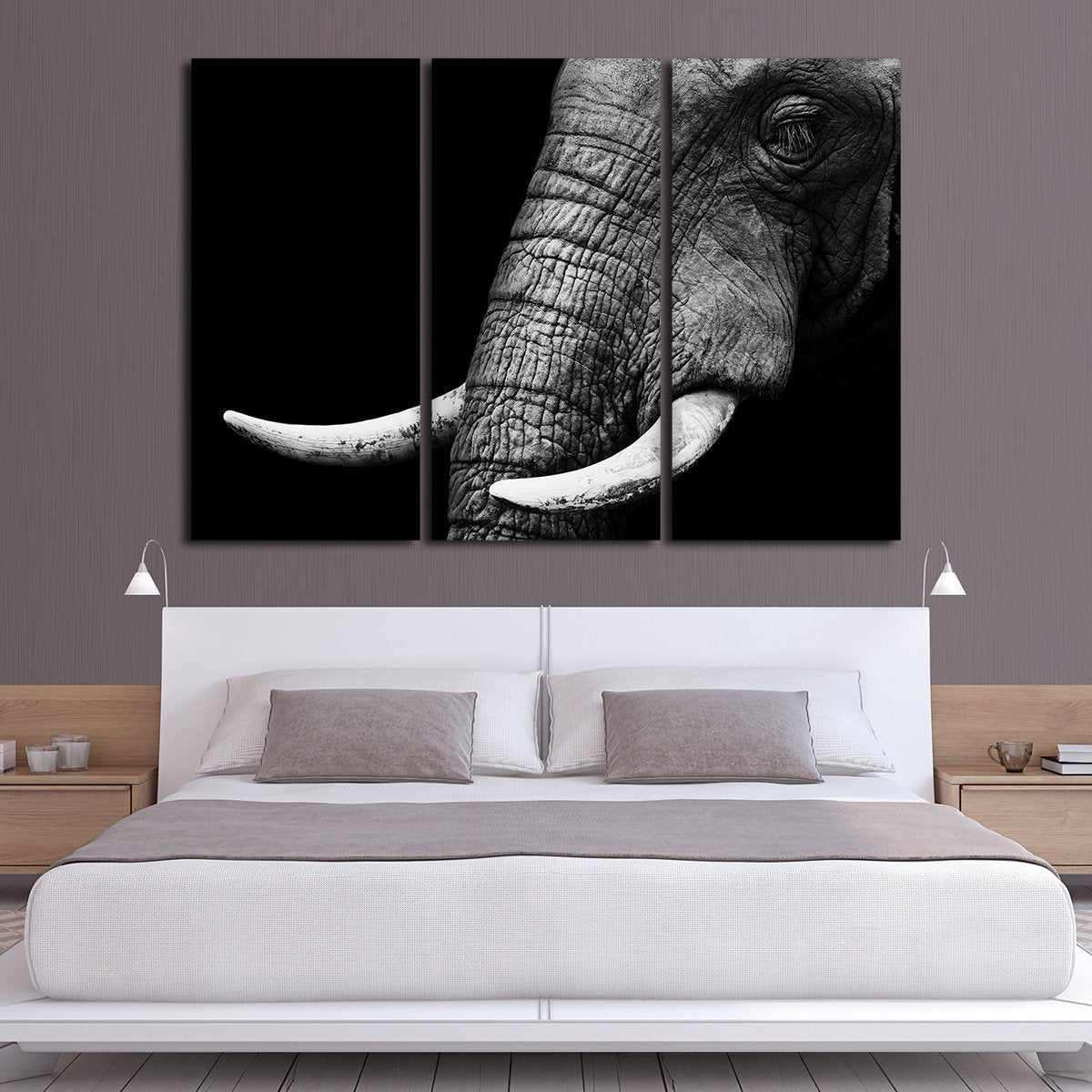 Elephant Close Up Multi Panel Canvas Wall Art